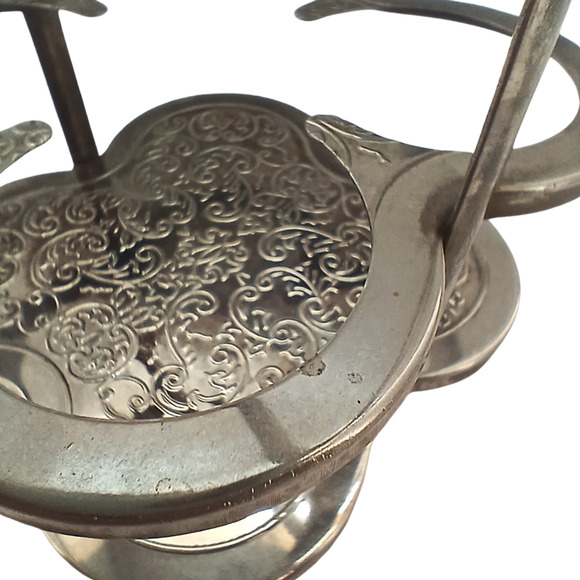 VTG Leonard Sheffield Silver Plate Crystal Caddy Salt Pepper Cruets Vinegar Oil - Picture 9 of 16